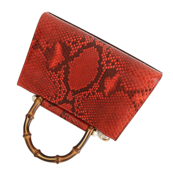 Gucci Bamboo Nimfair Small Crossbody Python Exotic Leather Orange - Picture 6 of 12